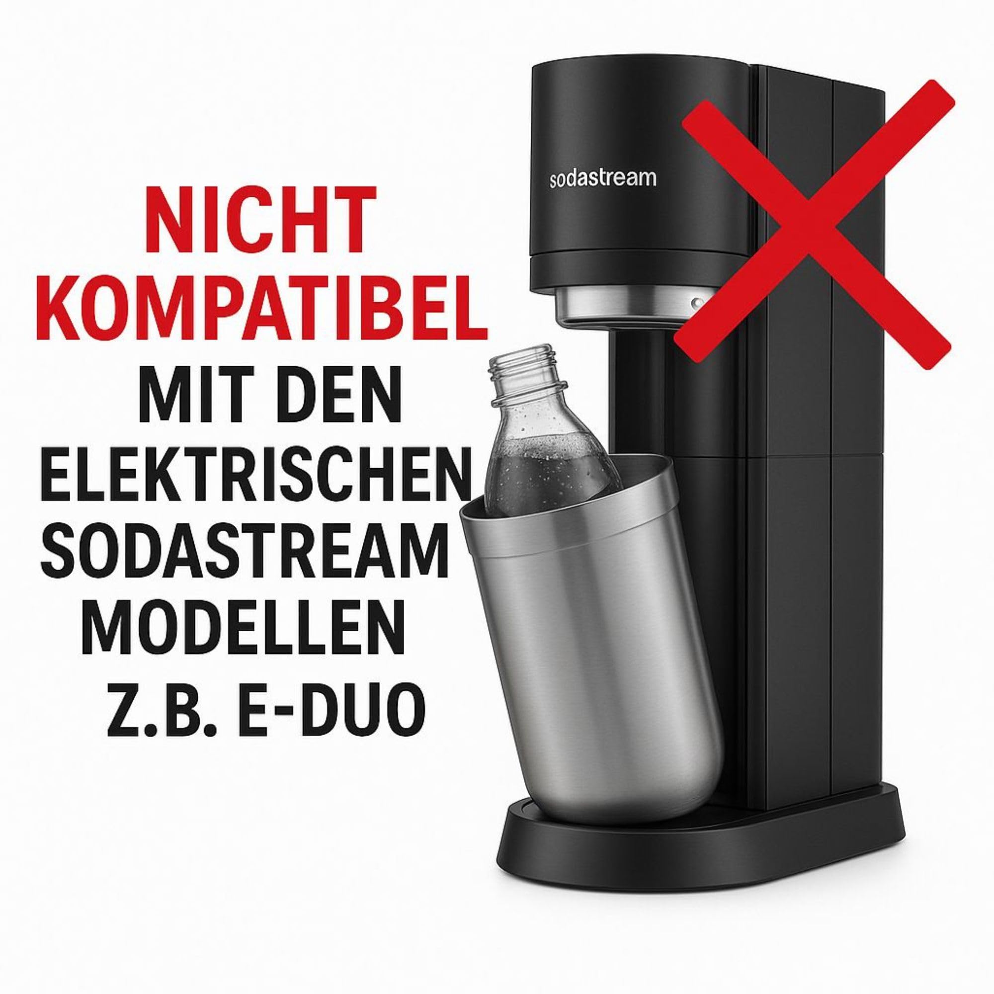 CO2 Adapter-Hochdruckschlauch für Sodastream DUO QUICK CONNECT QC | Für Anschluss an grössere CO2 Flaschen, Kohlensäureflasche | Wassersprudler CO2 Schlauch | (DUO)