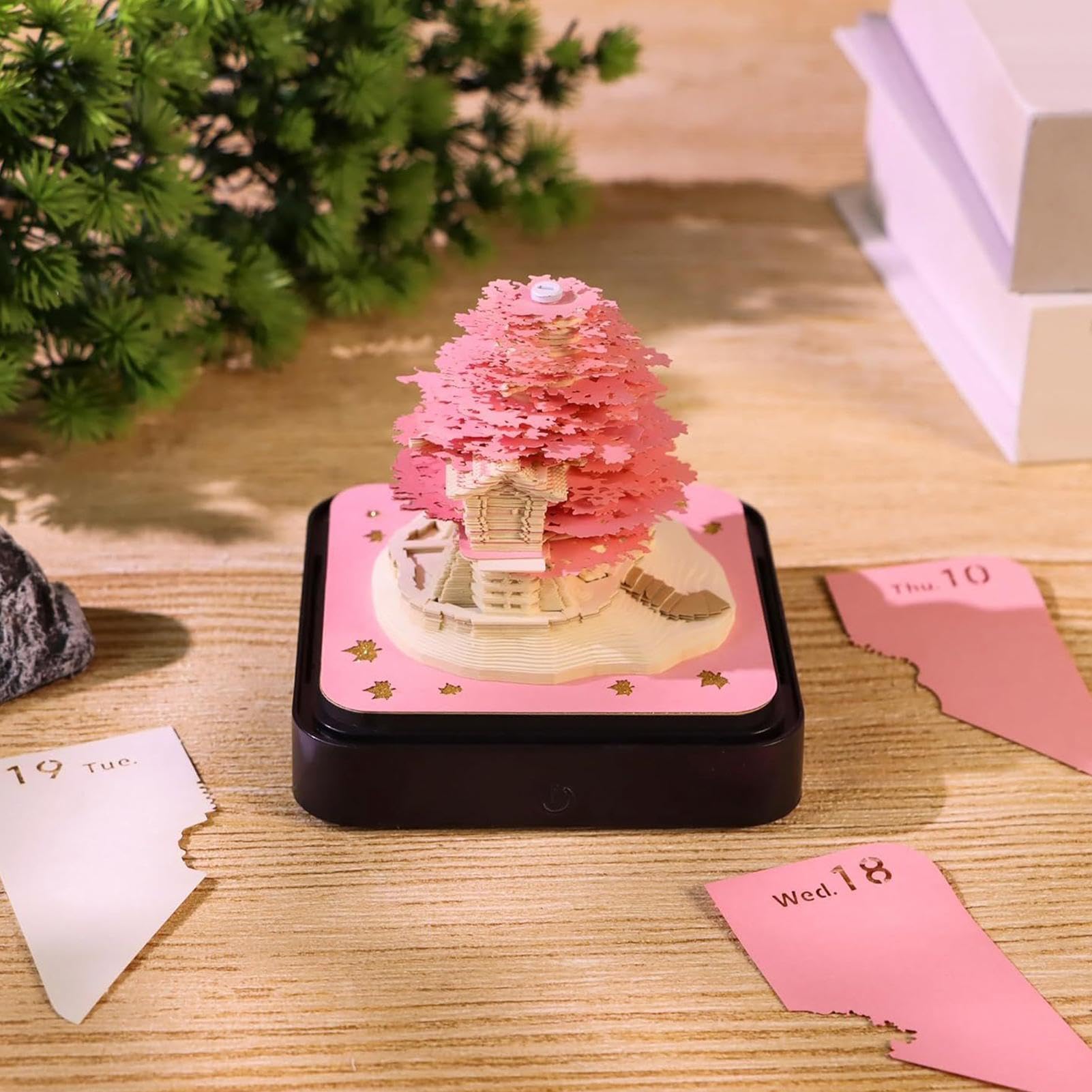 Generisch 3D Papierskulptur Kalender - Und Haus-Design Kunst-Notizblock | mit klarer Staubhaube, Abreißbare Papierskulptur-Haftnotizen Für Studenten Tägliche Aufgaben Gewohnheitsverfolgung