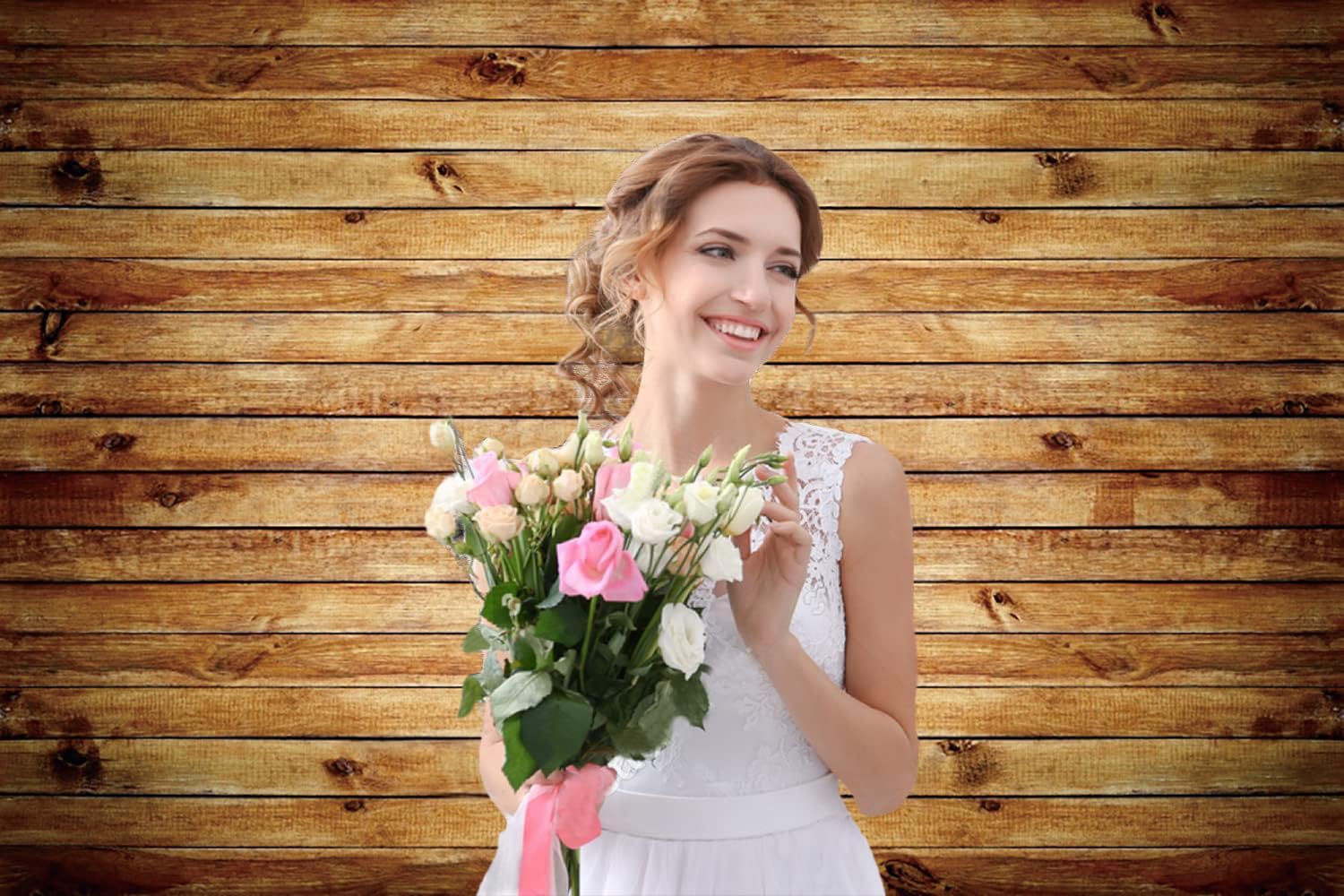 Retro Holz-Wandhintergrund 2,1x1,5 M - Fotohintergrund Aus Vinyl Für Fotoshootings, Babyparty & Events