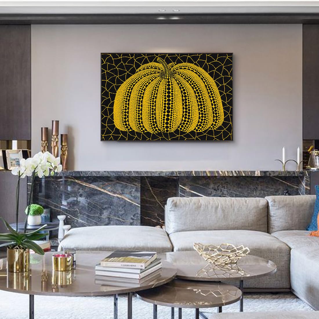 Amazon.co.jp: アートパネル 草間彌生 カボチャ HD ポスター抽象