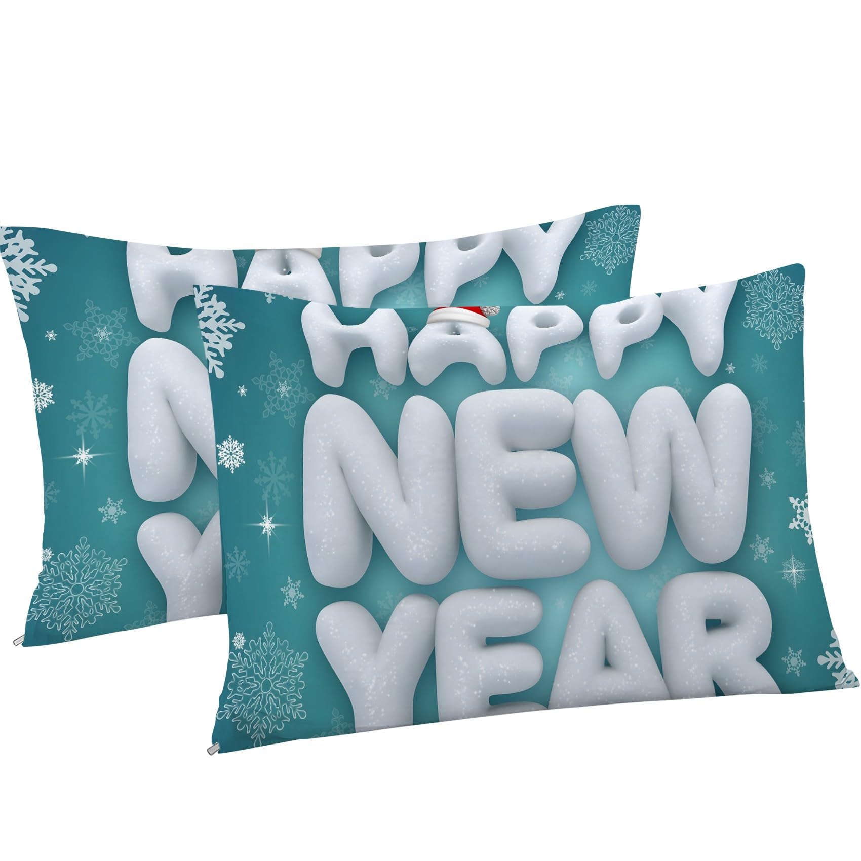 Sabana Bajera 135x190 FelizAñoNuevo Sabanas Bajeras Estampadas Copodenieve Sábana Bajera Ajustable Suaves, Elastico Funda Colchon con 2 Funda Almohada 50x80 cm, para Colchón de 30cm de Altura