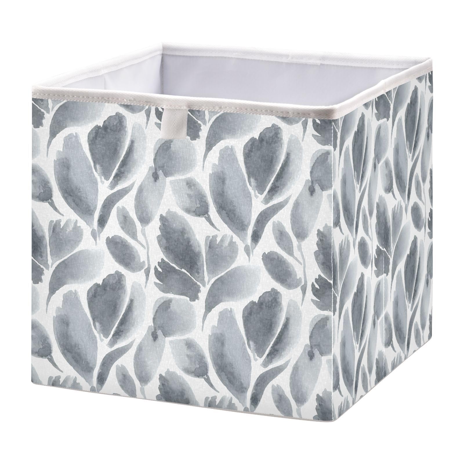Ewusp Leaves Cube Storage Boxes 28x28 cm Foldable Closet Organiser Bin Holiday Basket Baby Basket for Nursery Bedroom Office