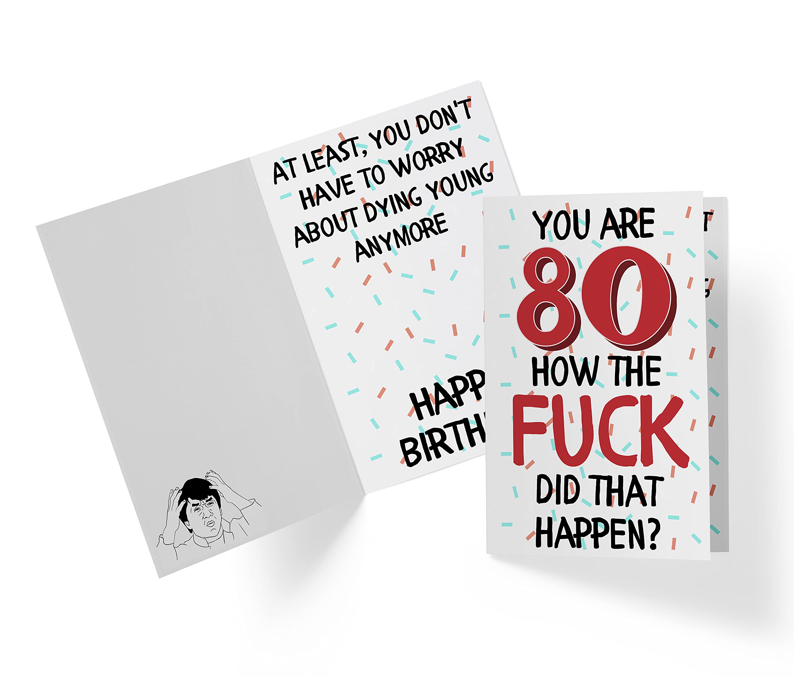 Snapklik.com : Karto Funny 80th Birthday Card For Men Women, image size:2560x2181
