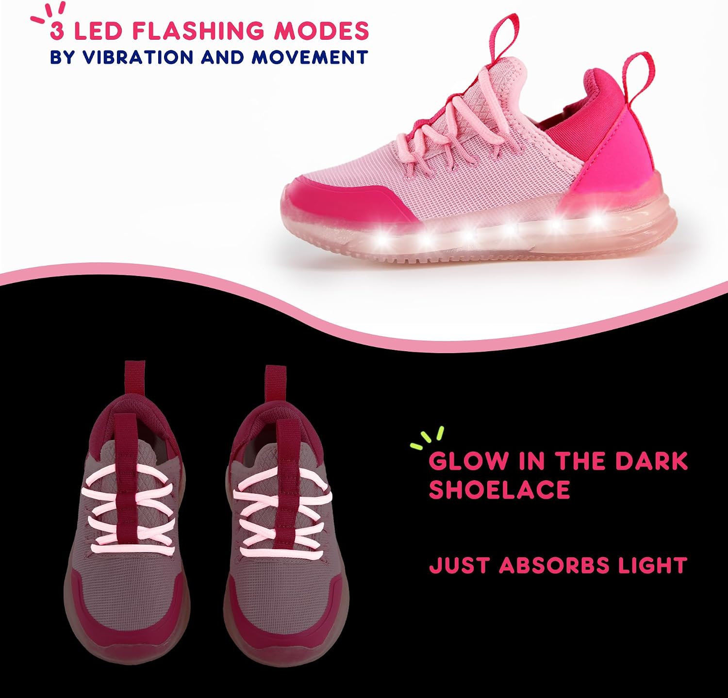 YESKIS Toddler Boys Girls Light Up Shoes Lightweight Mesh Breathable Fashion Led Flashing Walking Running Sneakers for Toddler and Little Kid