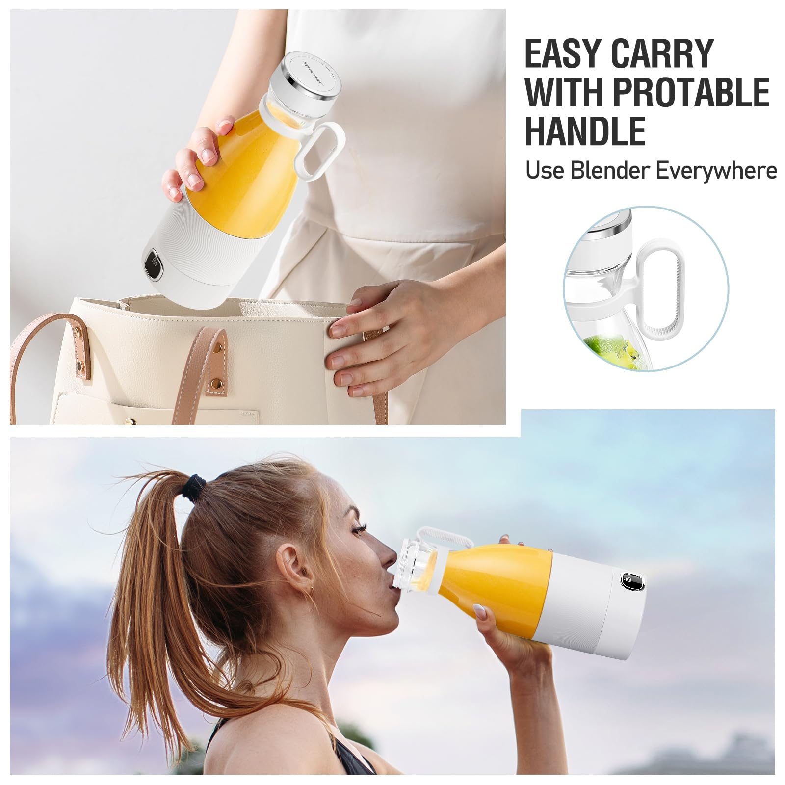 Draagbare mixer, 700 ml kleine mixer smoothie, mini-blender