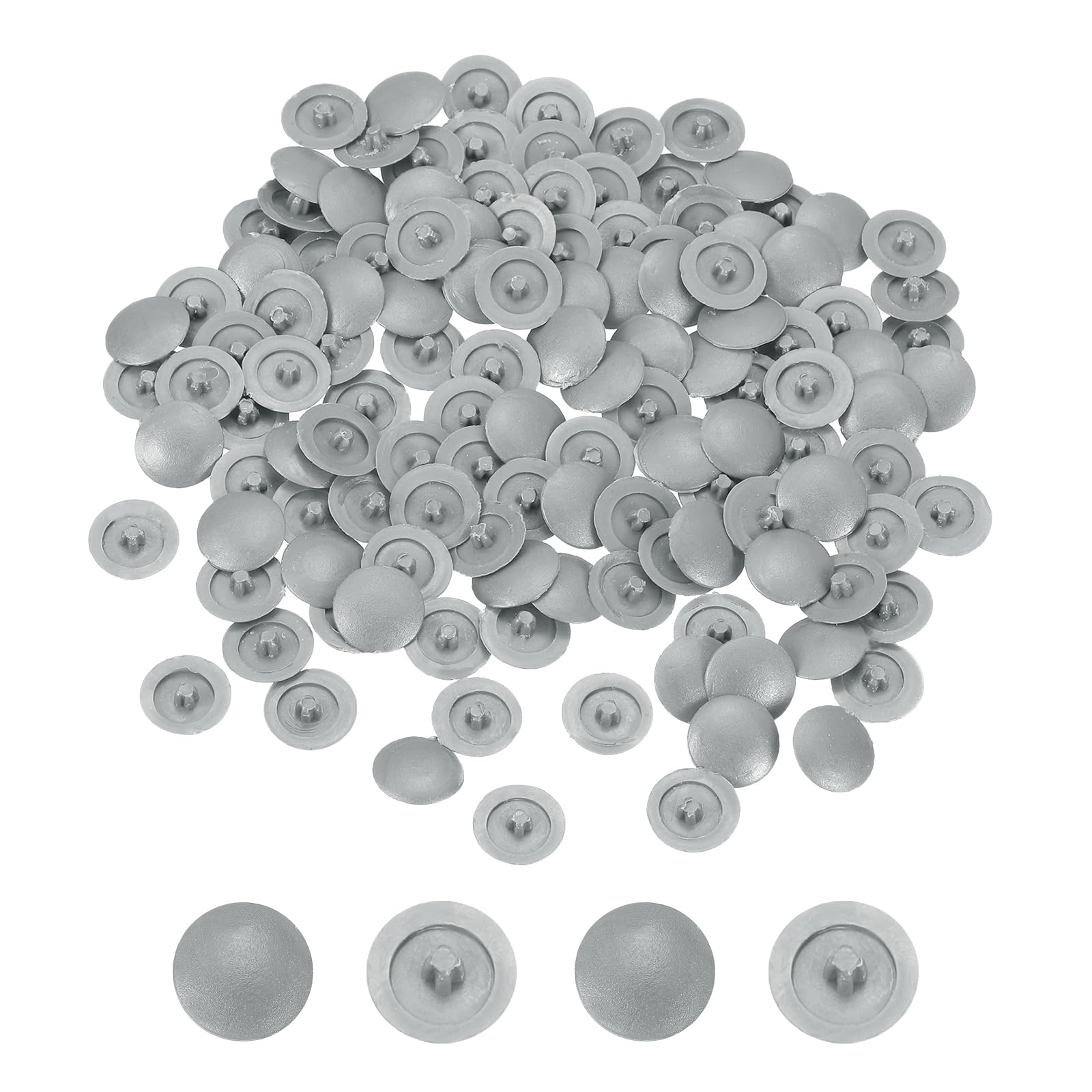 sourcing map 180Pcs Screw Caps Covers 12x3mm Plastic Screw Decoration Cover Self-Tapping Screw Cover Waterproof Caps for Phillips Cam Fitting Screw Head, Dark Grey