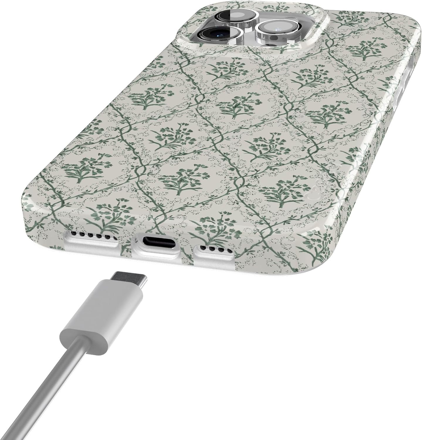 Casely iPhone 15 Pro Case | Sage Tapestry | Floral Vines | Compatible with MagSafe | Classic Ultra Thin Design