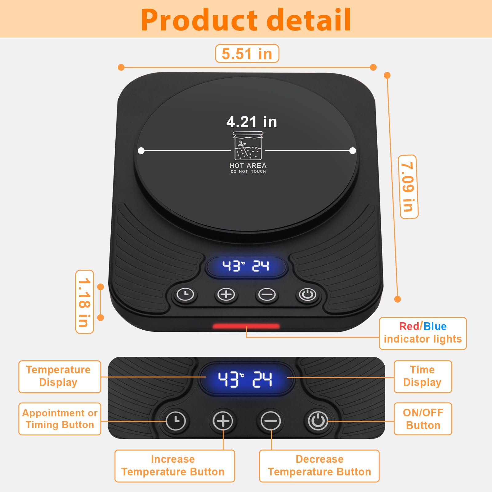 xoermioy Sourdough Starter Warmer 3.0,Precise 1°f Thermostat Control (70-110°f), Sourdough Warmer, Intelligent Memory Heating Function, 1-24 hour timer function, for Home Baking (black)