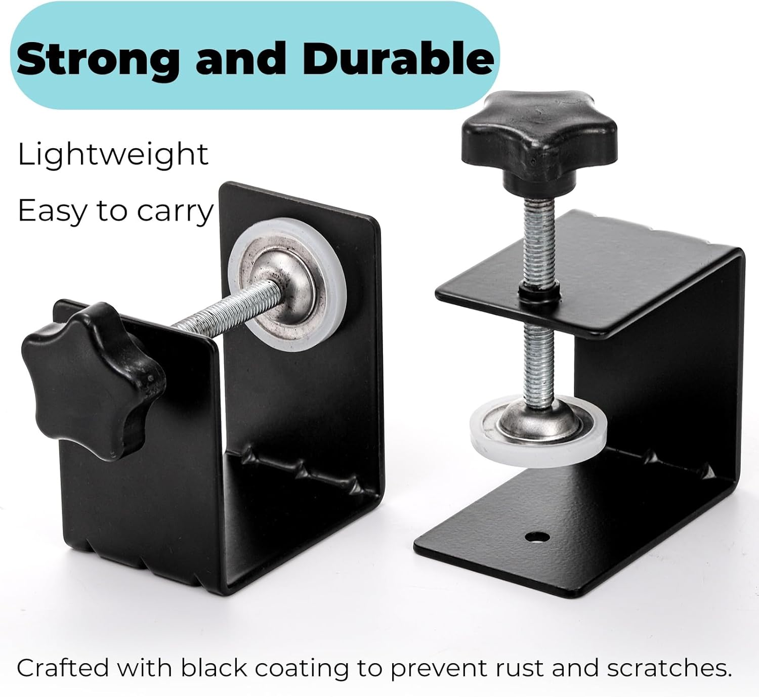 Tlence 6 Pack C Clamps, 2 Inch Drawer Front Installation Clamp, Heavy Duty Cold Rolled Steel Clamps, Desk Drawer Fixing Clip for Cabinet Mounting, Woodworking, Welding, and Building