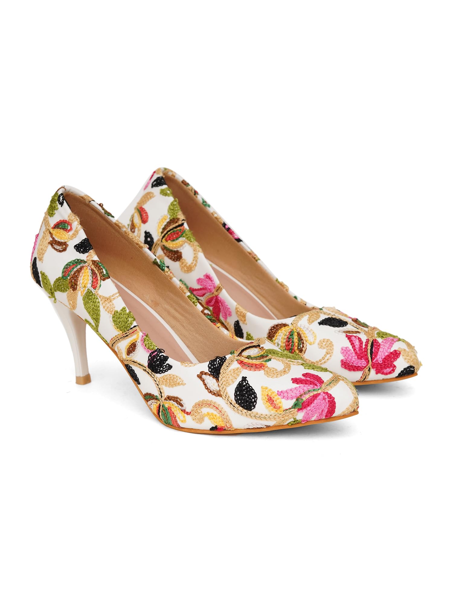 HVNLY Embroidered Pumps Sandal | Premium Women’s Closed Toe Luxury Heels for Bridal & Formal Footwear-image-32