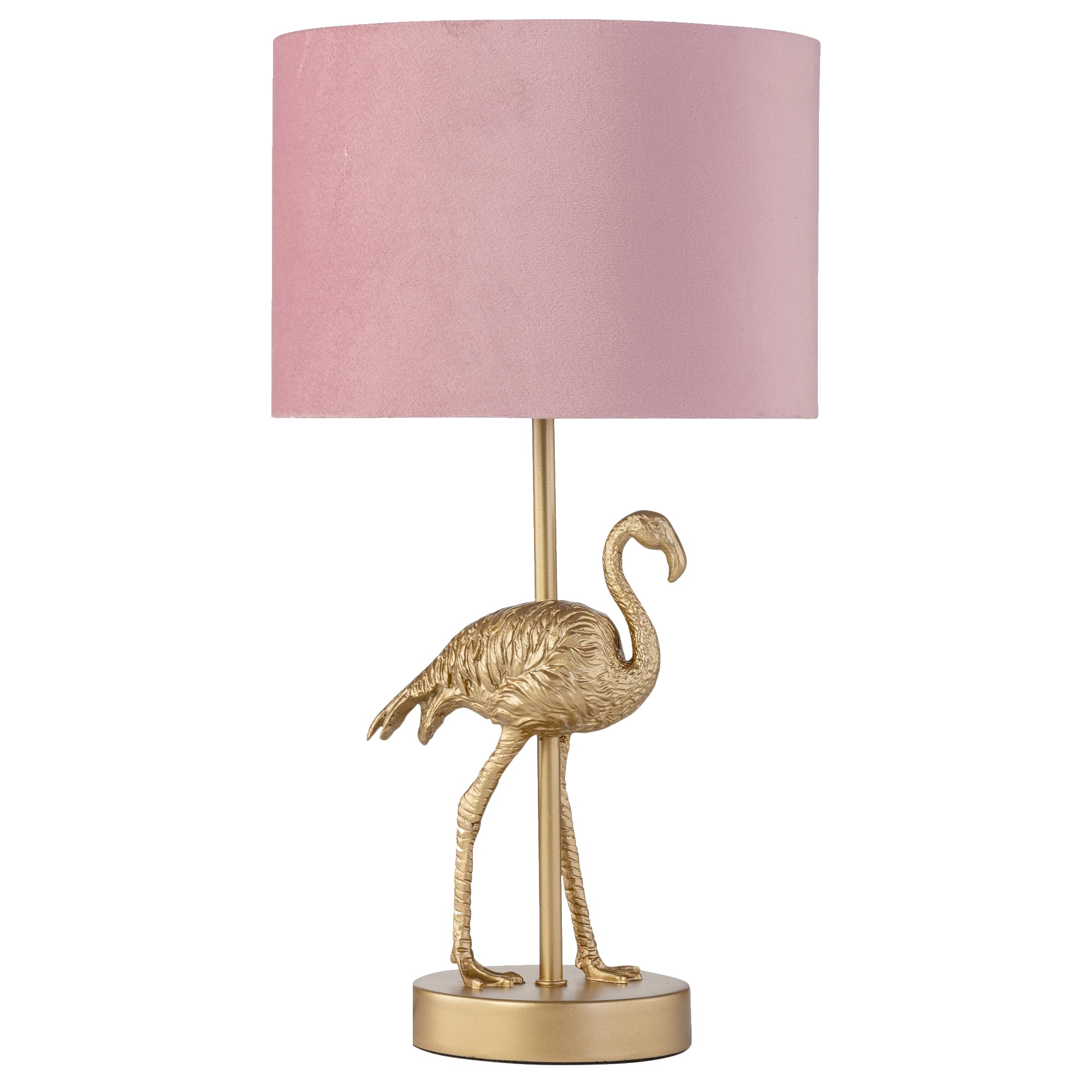 firstchoicelighting Flamingo - Gold Table Lamp with Pink Velvet Shade