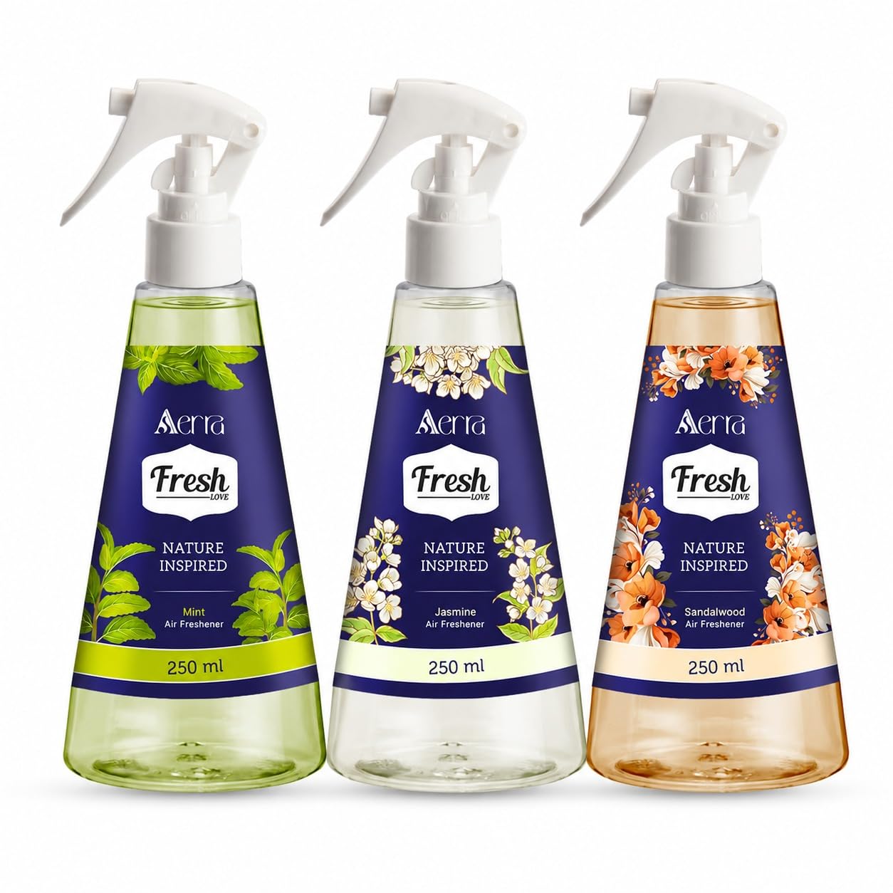 Aerra Sandalwood, Jasmine, Mint Air Freshener Spray Combo, 3x250ml – Festive Bliss Edition, 8400+ Sprays for Home, Pooja Room, Kitchen, Car, Office, Non-Aerosol Odor Eliminator-picture-10
