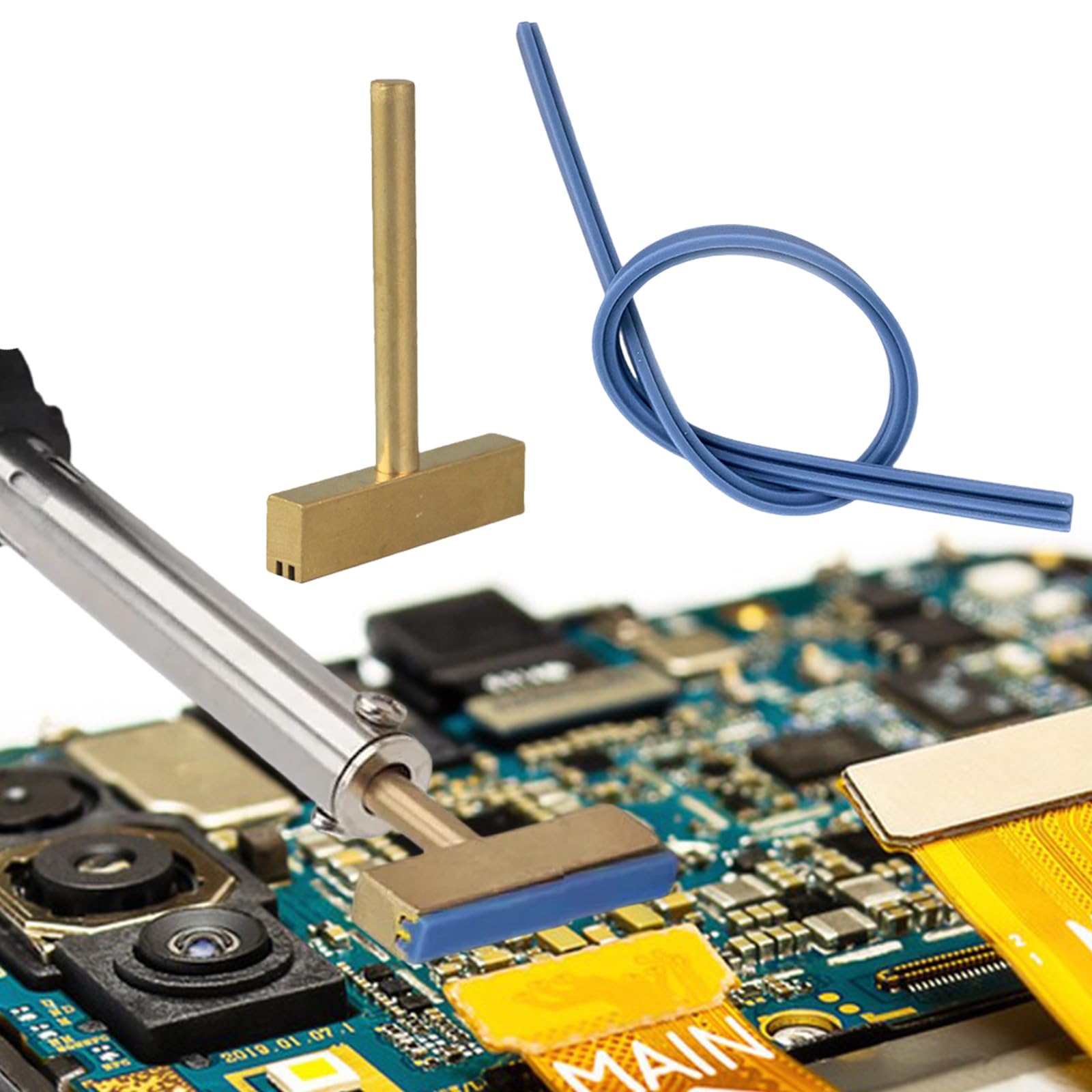30W/40W/60W Soldering Iron T Tip Soldering Tips with Hot Press Stripe for Screen Ribbon Cable Repair T Solder Iron Set