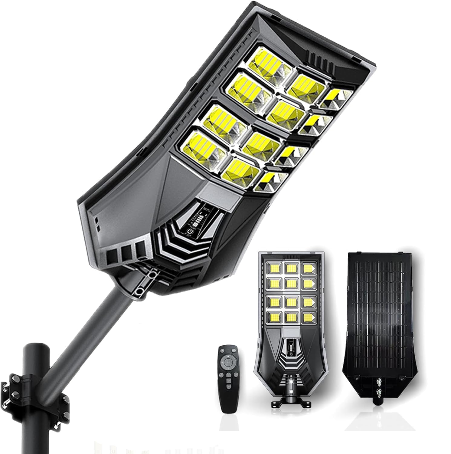GlowBase 300watt 3 Colored (White/Warm/Natural) in One Solar Street Light, with Motion Sensor for,Garden, Pathway, Home, Automatic with Pole Radar/Motion Sensor, Waterproof - for Driveway, Garden-image-45