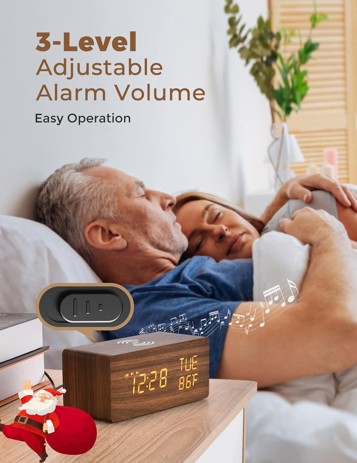 Buy Alarm Clock with Wireless Charging, 0100 Dimmer and 3Level