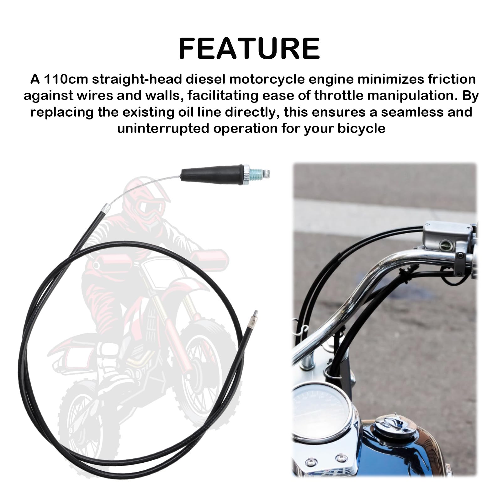 Motorrad Seilzug Reparaturset Universal Bowdenzug Set 2m Für Motorrad & Fahrrad - Reparaturset Mit 9 Adapternippeln Kupplungszug Schaltzug