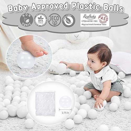 Miniatura 2 de Realhaha Bolas beige para el hoyo de bola, bolas plásticas coloridas libres del juego del bebé de BPA