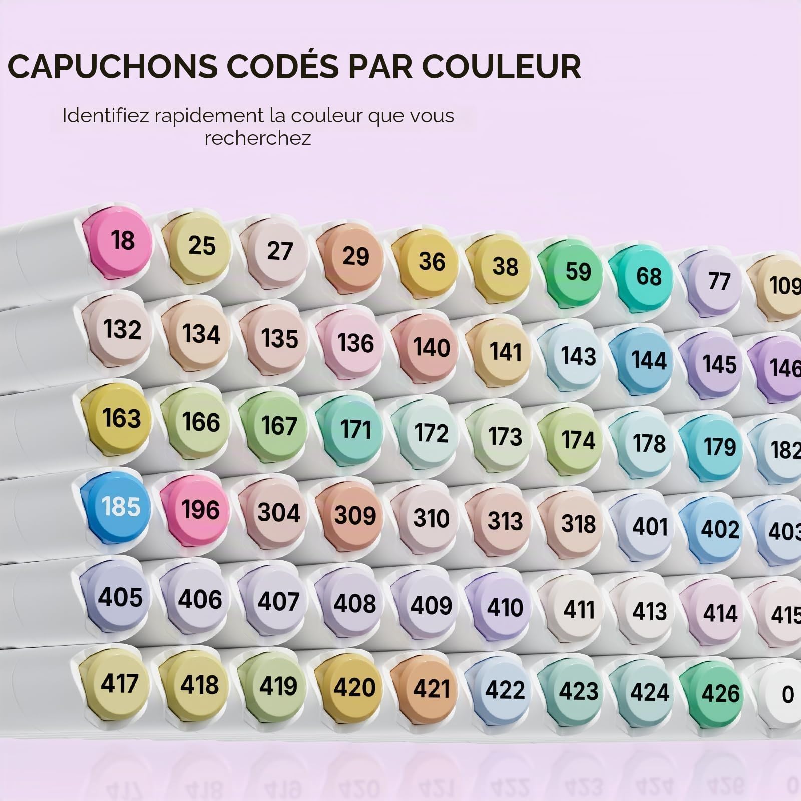 Arrtx ALP Lot de 66 marqueurs pastel à alcool à pointe fine et biseautée, adaptés pour la peinture, le coloriage, le dessin, les croquis, les illustrations, les marqueurs à base d'alcool, les stylos