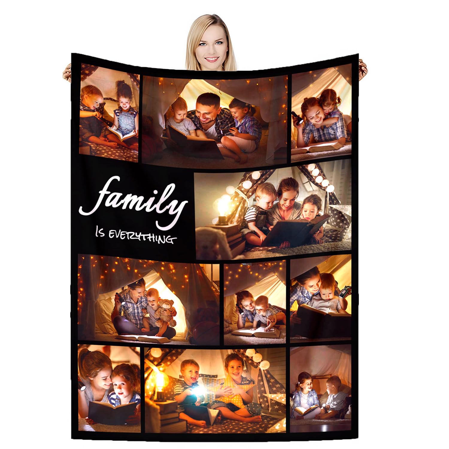 DSSHENGDS Custom Photo Blanket, Personalised Blanket, Gifts for Boyfriend, Girlfriend，Personalised Dad Gifts Idea for Dad from Daughter Son Kids, Best Dad Gifts-J-180 * 230CM