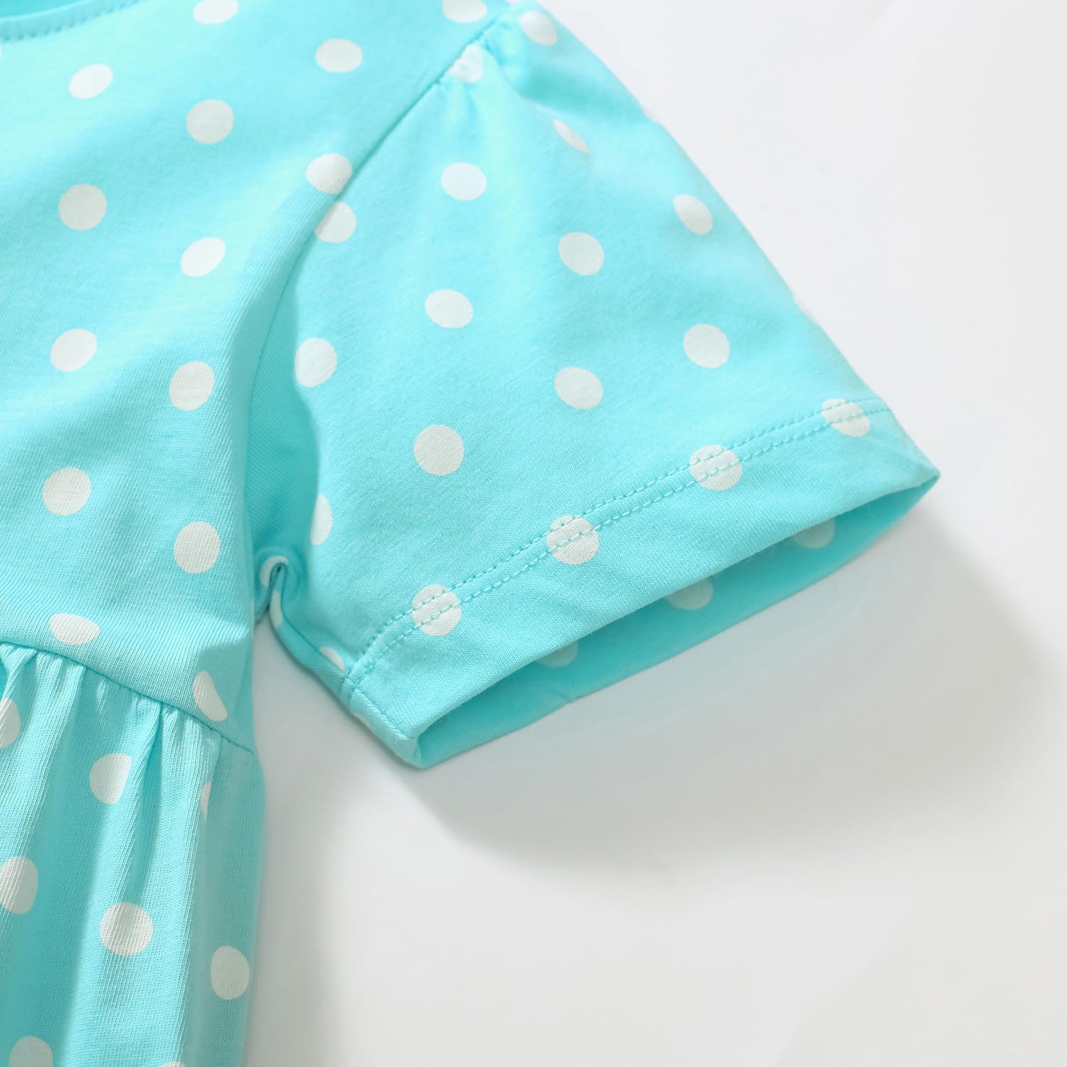 FreeLu Toddler Girls Cotton Summer Short Sleeve Dress Cartoon Print Casual Jersey Dresses - Image 6