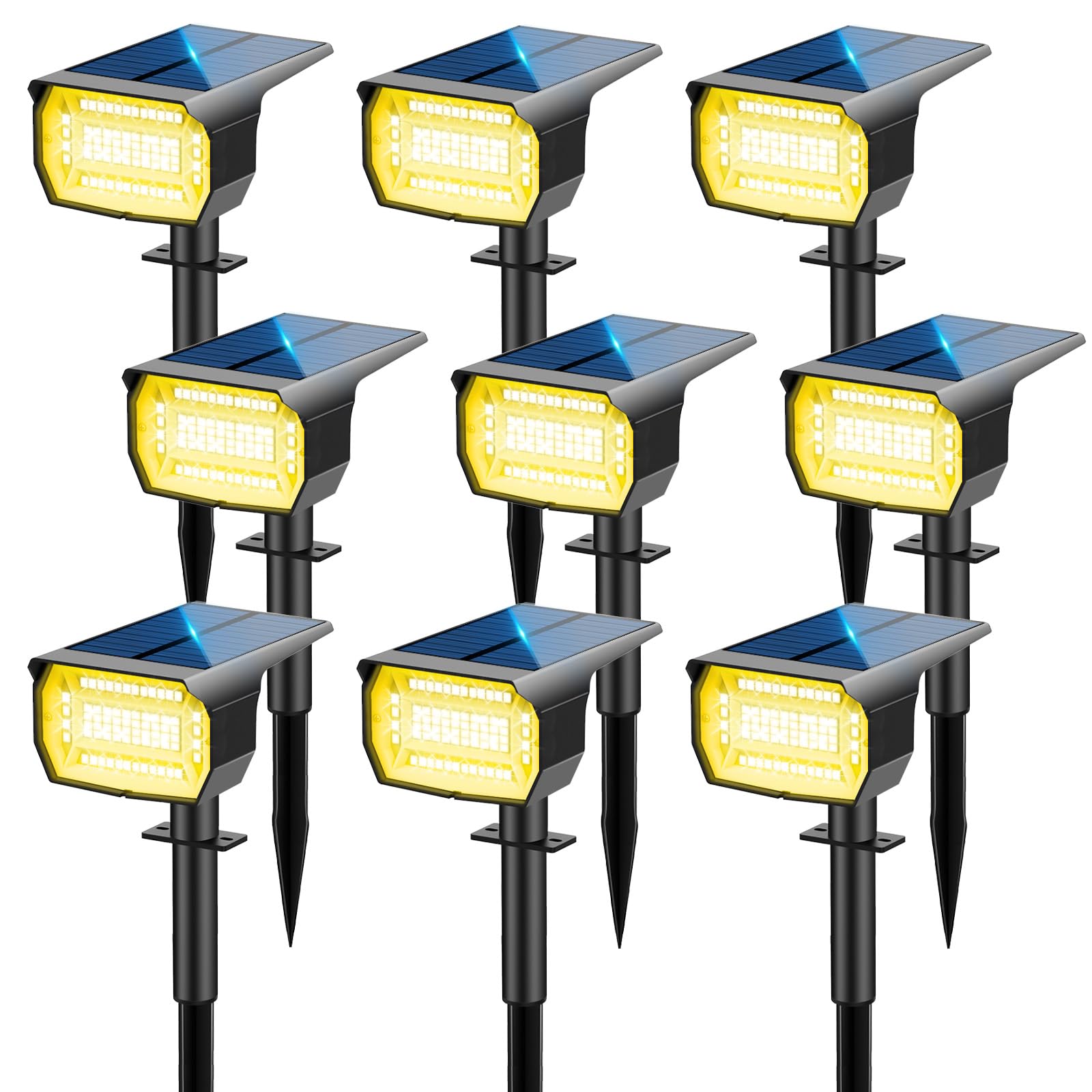 LOTMOS [72 LED/3 Piezas/3000K Luces Solares Exterior Jardin Impermeable IP67 Focos Solares Lampara Luz Solar para Patio,Caminos,Terraza,Suelo,Calzada,Piscina,Césped,Carril — view 16