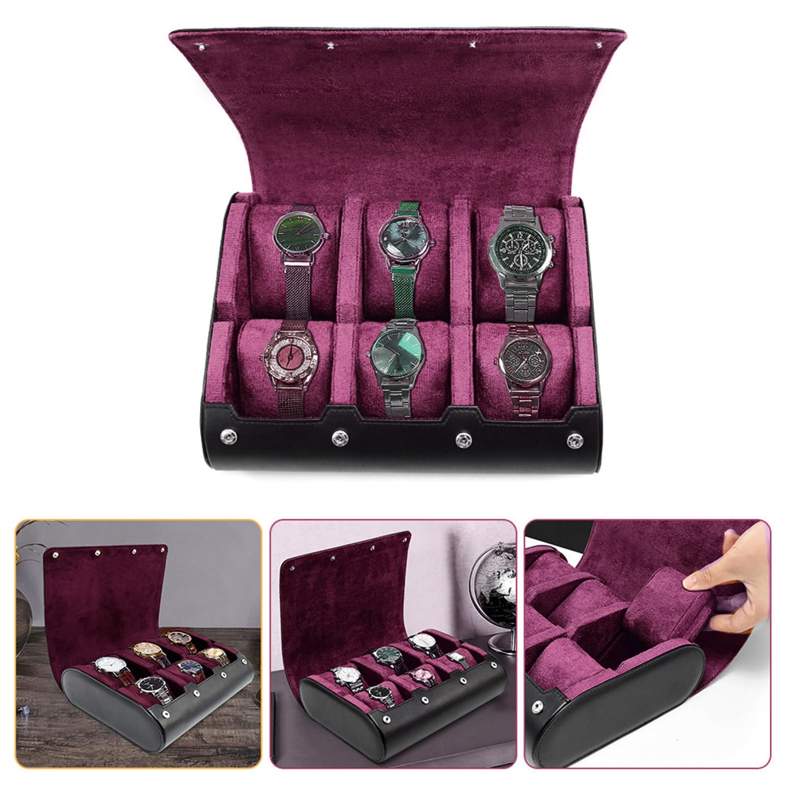 Schmuck Aufbewahrungsbox, Uhren Druckknopf Tasche, Verpackung, Aufbewahrungstaschen, Armbanduhren Box, Reise Uhrentasche für Männer und Frauen