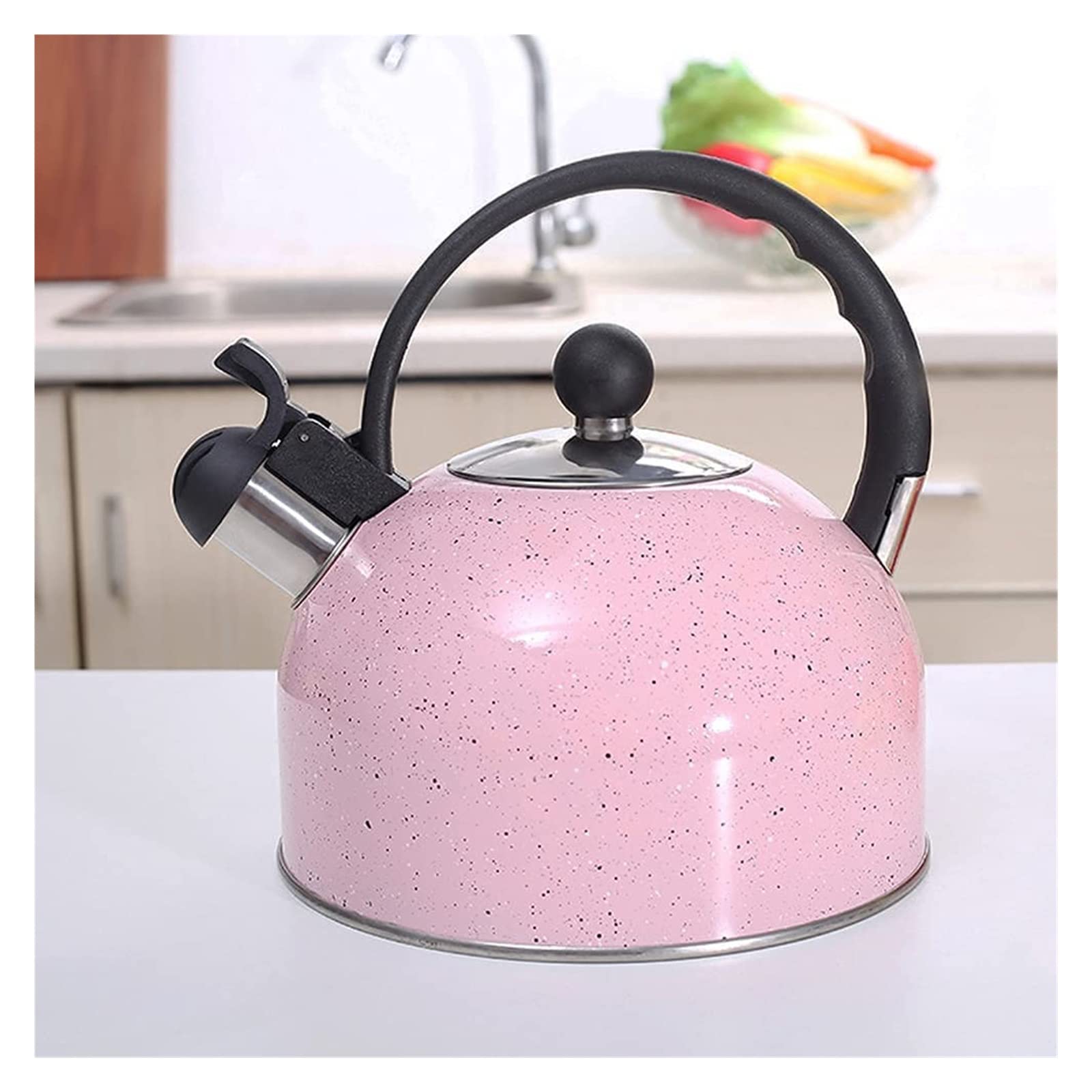 Czajnik Kuchenka Top Gwizdek Czajnik Gwizdek ze stali nierdzewnej 2.5L Czajnik do wrzenia wody Herbata Kawa Mleko Kuchnia Różowy na gazowe Elektryczne płyty indukcyjne Czajnik kempingowy Czajnik górny
