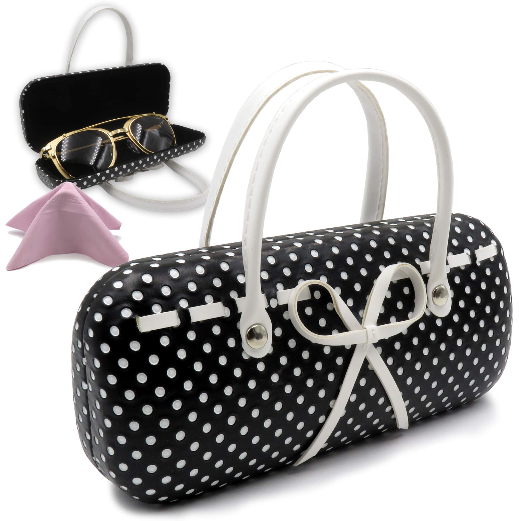 MyEyeglassCaseChic Eyeglass Case with Handles - Small Sunglasses case for Women with Cloth