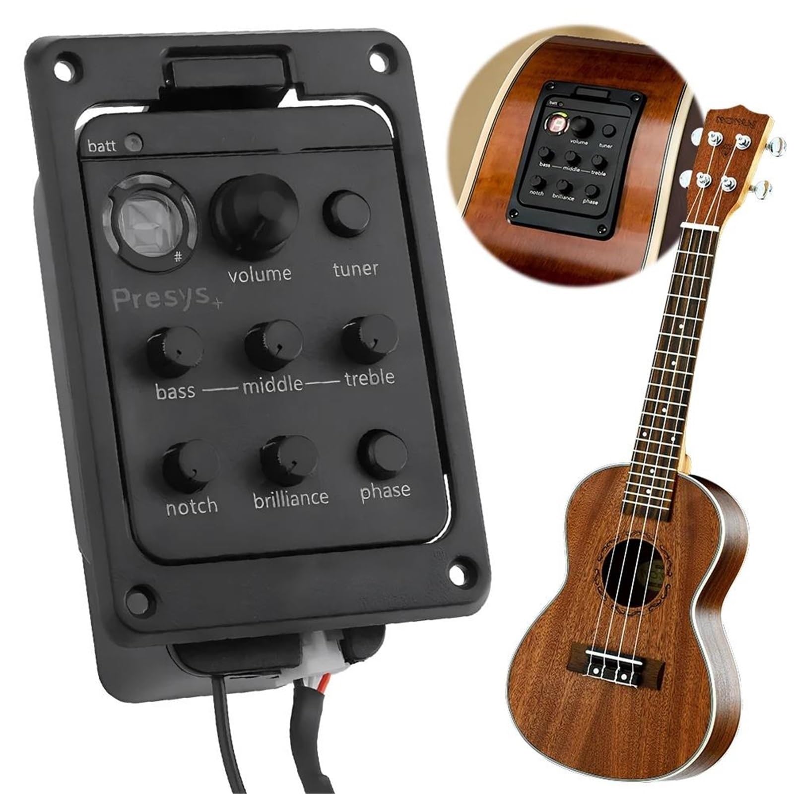 Pickup Per Chitarra Classico Accordatore EQ Per Chitarra Acustica A 4 Bande Pickup Piezoelettrico Compatibile Con Preamplificatore Integrato Pickup Per Chitarra Acustica