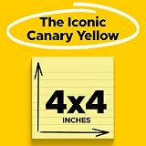 Post-it Super Sticky Notes, 4 x 4 in, Canary Yellow, 12 Lined Pads – view 3