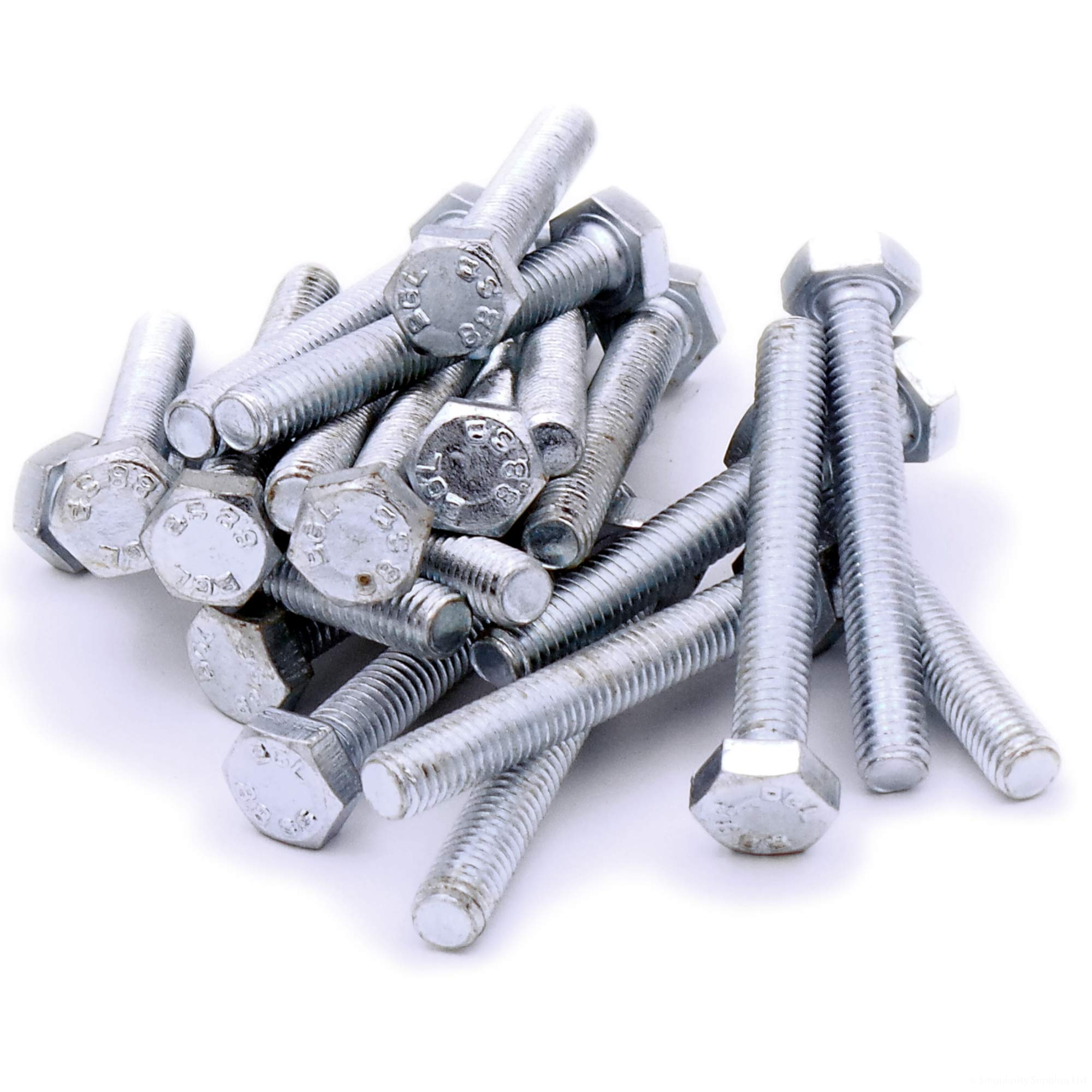 Singularity Supplies Silver M6 (6Mm X 45Mm) Hex Bolt (Fully Threaded Setscrew) - Steel (Pack Of 20)