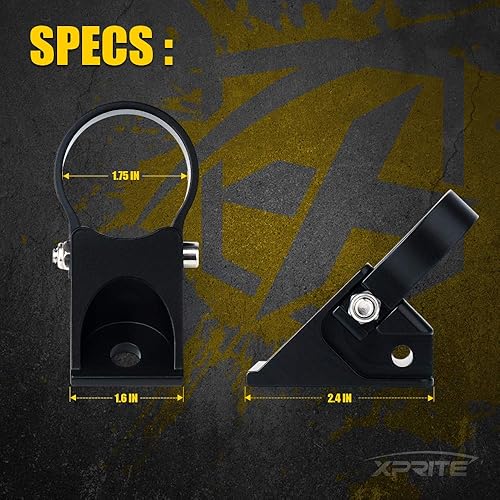 Miniatura 6 de Xprite Soportes de montaje de barra de rollo de 1.75 pulgadas, soportes universales ajustables para barra de luz LED, soporte de clip para barra de