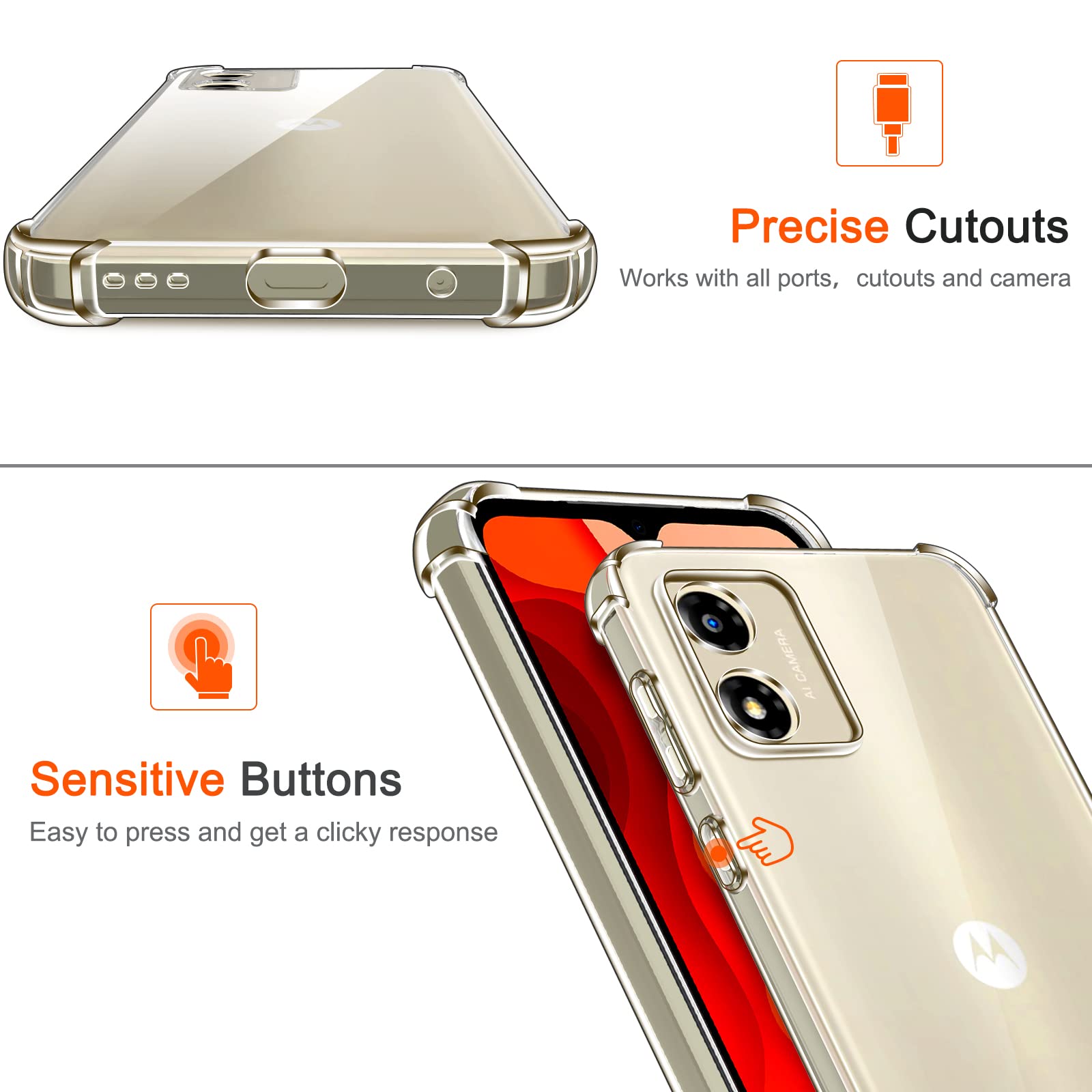 Housse 360° En Liège Pour Motorola Moto E13 – Étui Portefeuille Flip – Marron – Neuf