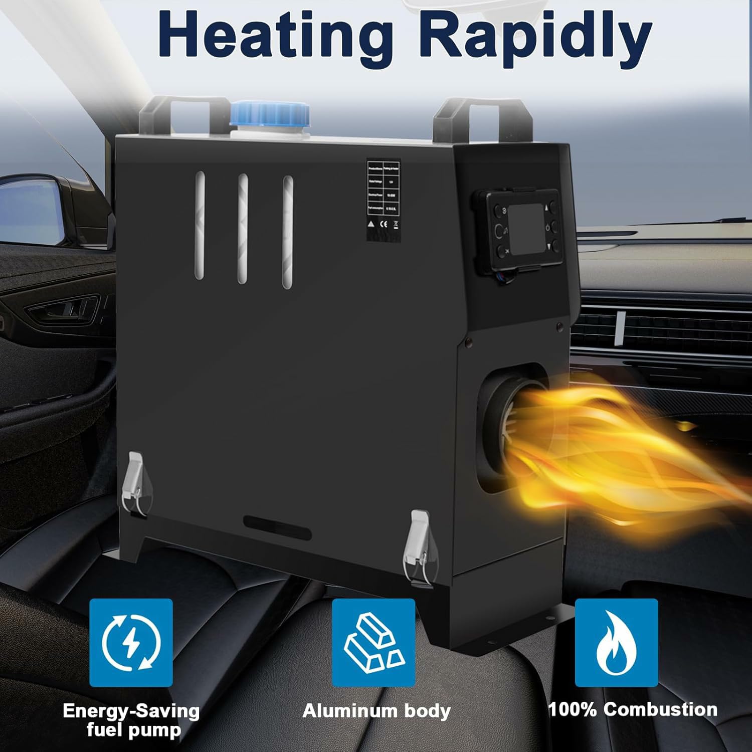 12 V, 5000-8000 W, nagrzewnica powietrza na olej napędowy, uniwersalny zestaw ogrzewania postojowego 5-8 kW z tłumikiem zdalnego sterowania i wyświetlaczem LCD, szybkie nagrzewanie, do autobusów, ło