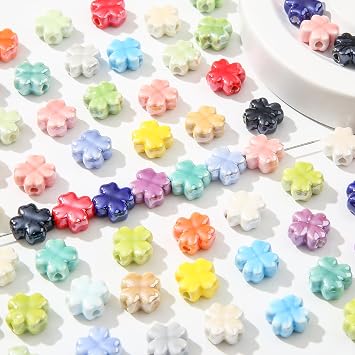 40pcs Ceramic Beads Ceramic Lucky Clover Shape Bead Colorful Clovers Beads for DIY Jewelry Making tc/Clover