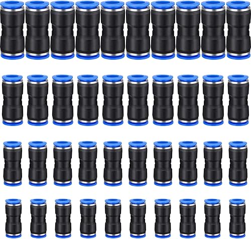 Honoson 40 conectores de empuje rectos, accesorios de empuje para conectar, conectores neumáticos de liberación rápida, accesorios de línea de aire