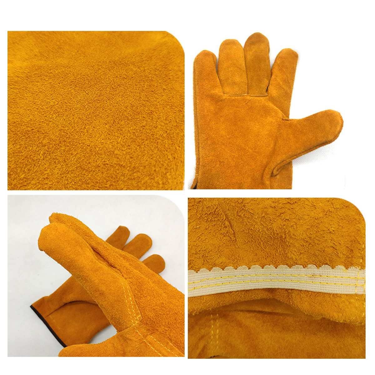Work gloves Fireproof Cow Leather Welder Gloves Anti-Heat Work Safety Gloves For Welding Metal protective gloves for welding