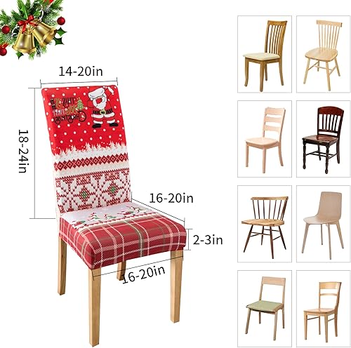 Miniatura 2 de Fundas para sillas de comedor, paquete de 4, fundas elásticas para sillas de comedor, fundas protectoras para sillas de comedor de Navidad,
