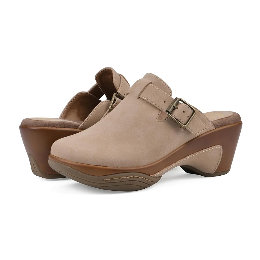 Amazon.com | WHITE MOUNTAIN Women's Viewed Heeled Clog, Sand