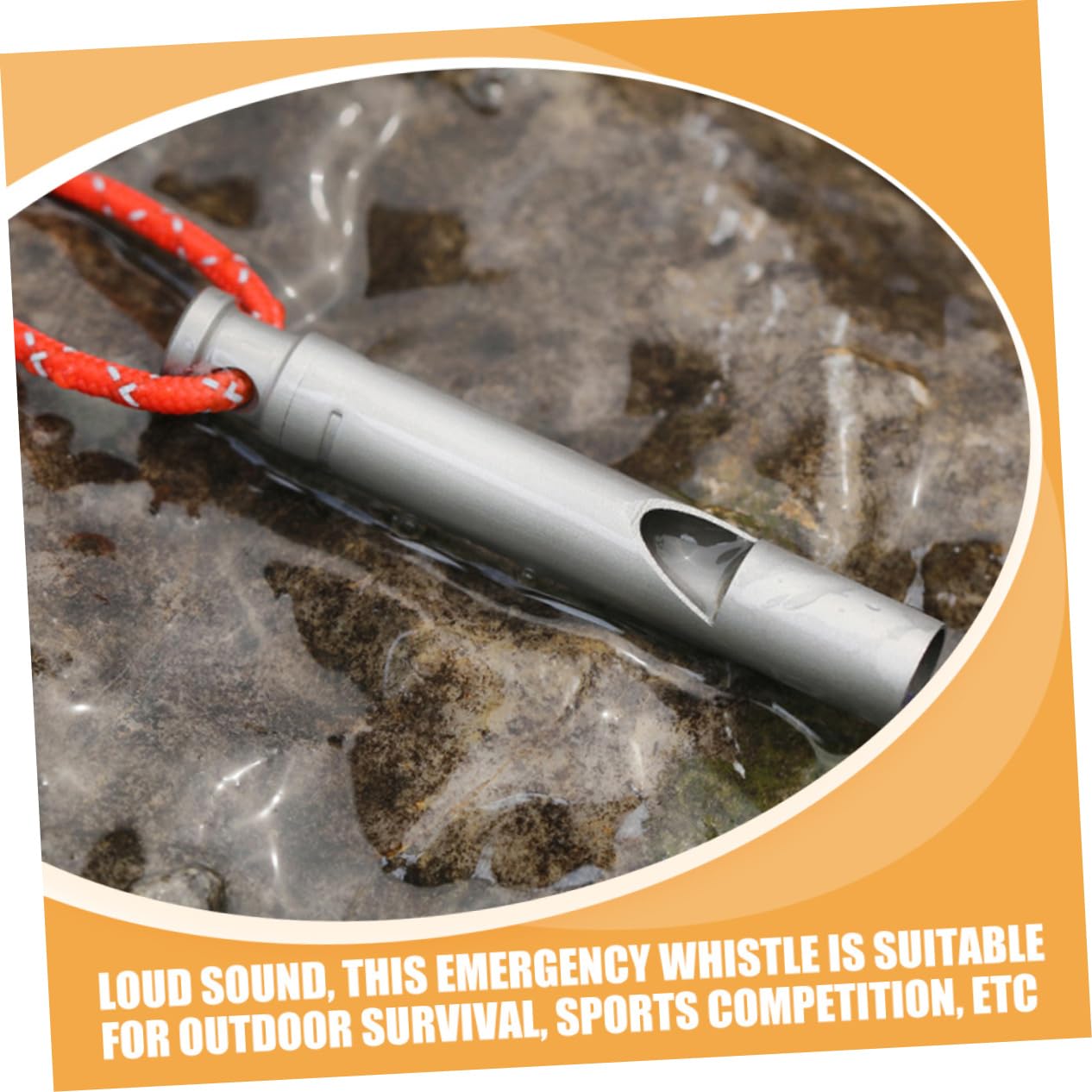SUPVOX Silbato de Titanio Light Whistle Titanium Rope policia Fuerte Silbato de Emergencia Silbato Colgante Silbato Aire cordón de Silbato Suministro para Acampar Silver