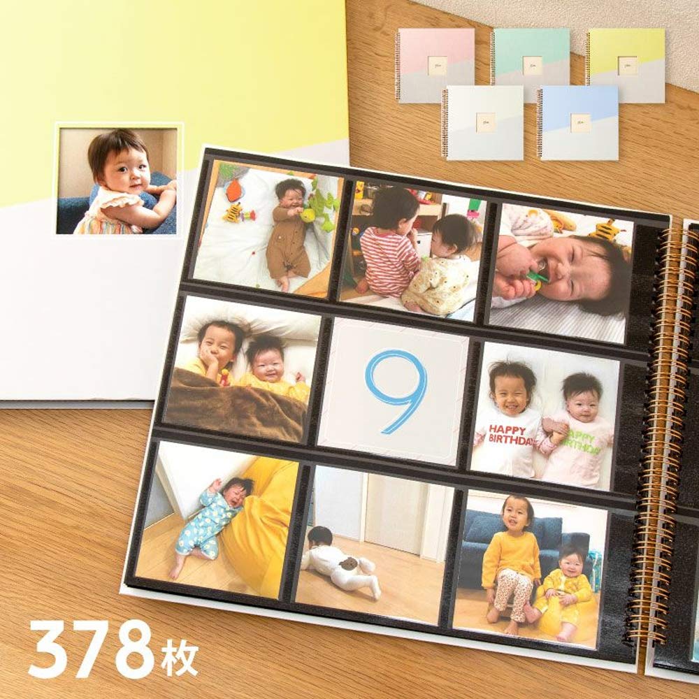 Amazon | いろは出版 ましかく アルバム 大容量 写真 378枚 9面 フォト