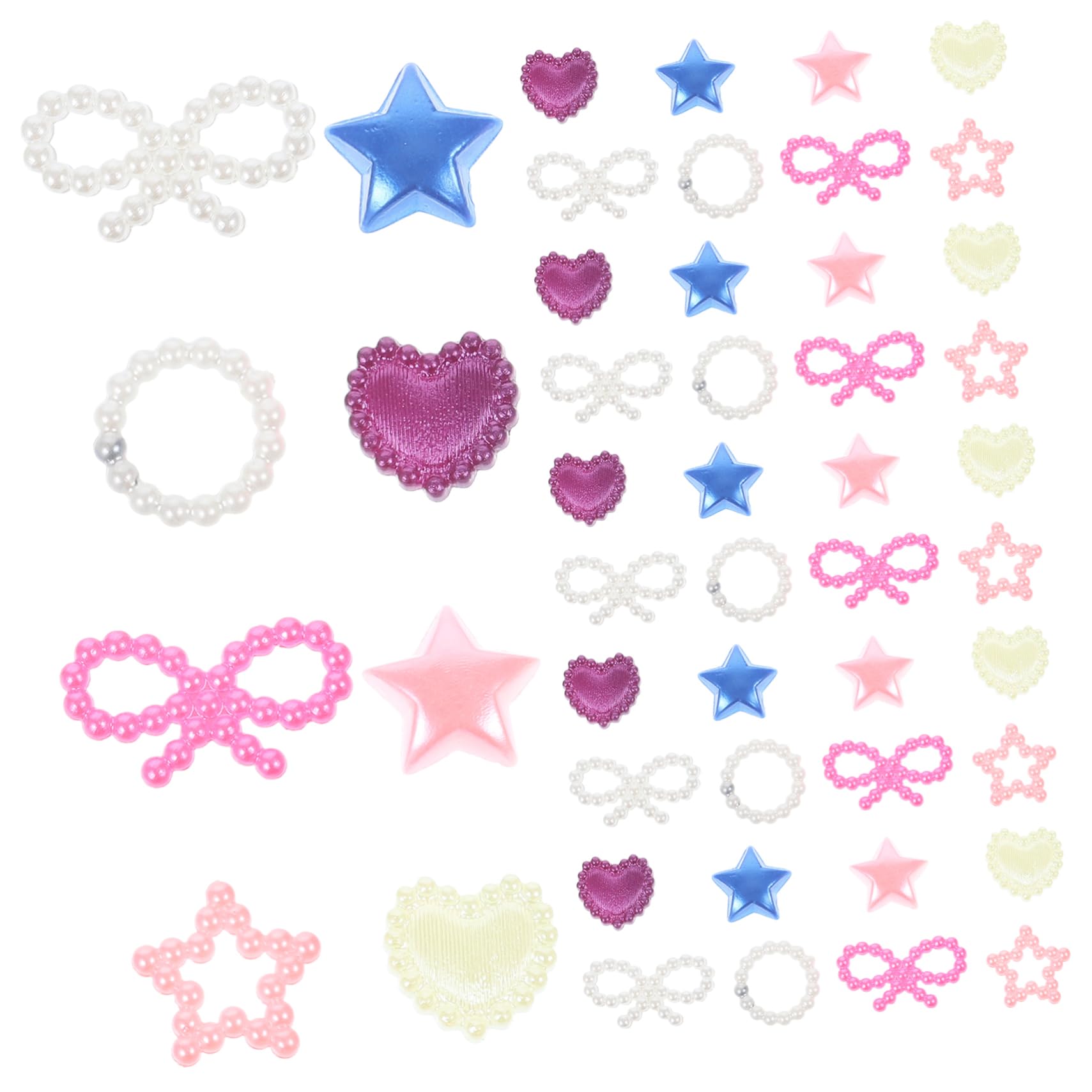 CALLARON DIY Nail Art Charms Flat Back Pearl Gems Heart Shape Nail Charms for Decorations