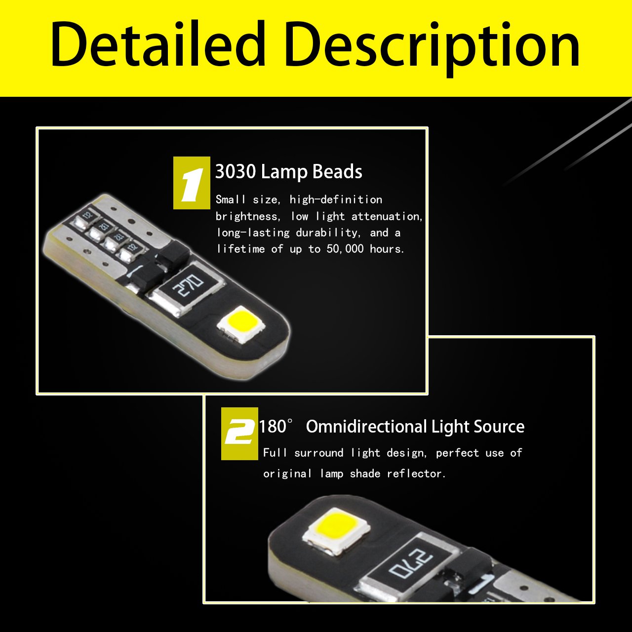 TUINCYN T10 żarówka LED biała CanBus bez błędów wewnętrzne światła T10 168 2825 W5W 3030SMD 75LM oświetlenie samochodowe kopuła bagażnik żarówka tablica rejestracyjna lampa DC 12 V (opakowanie 100)