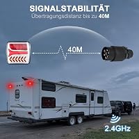 Dinfu vezeték nélküli LED hátsó pótkocsi lámpa szett mágneses talppal 12V 24V 7 pólusú csatlakozó IP67 vízálló autó utánfutóhoz traktorhoz é 7