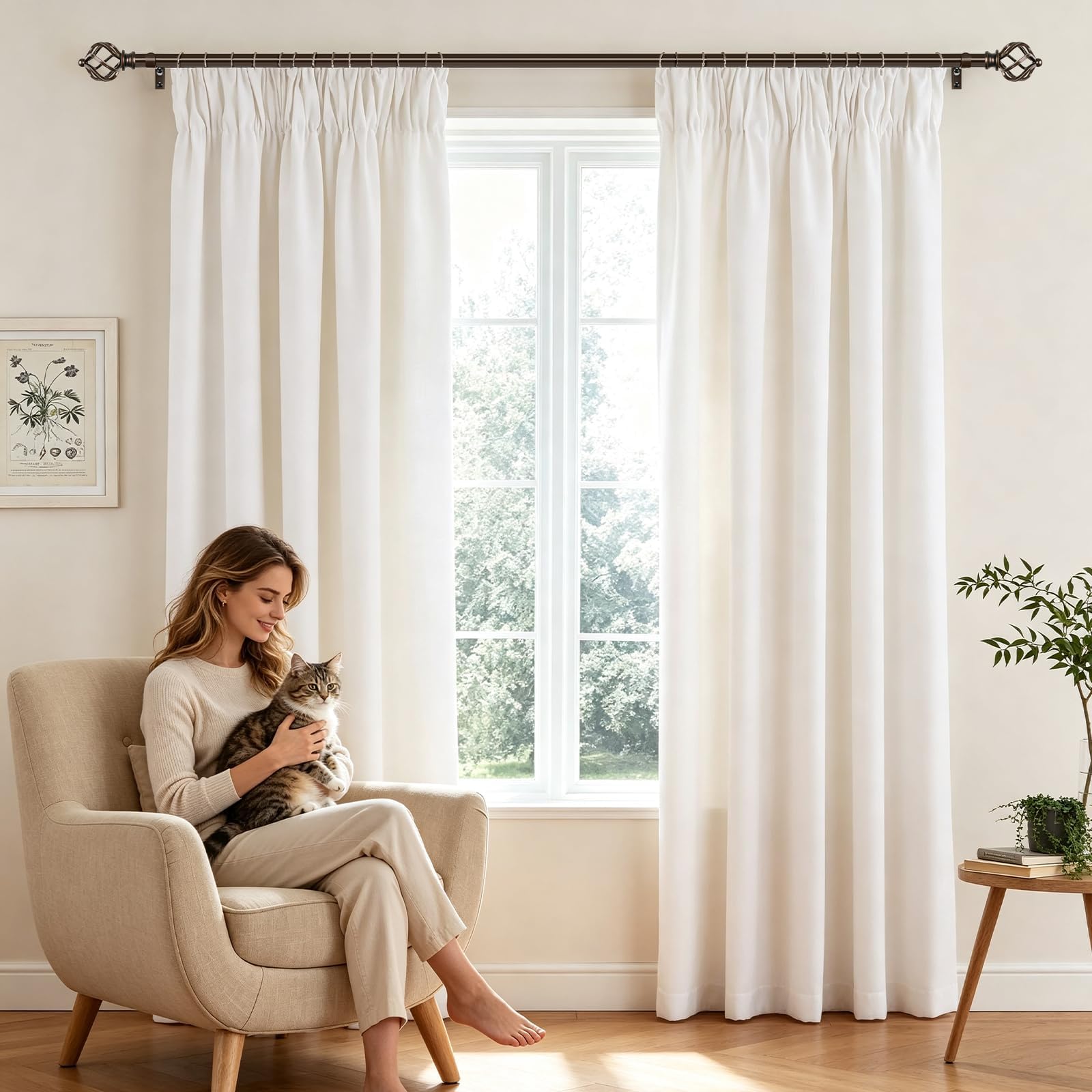 Bronze Curtain Rod - Adjustable 32-58 Inch -3 Bronze Curtain Rod - Adjustable 32-58 Inch -3