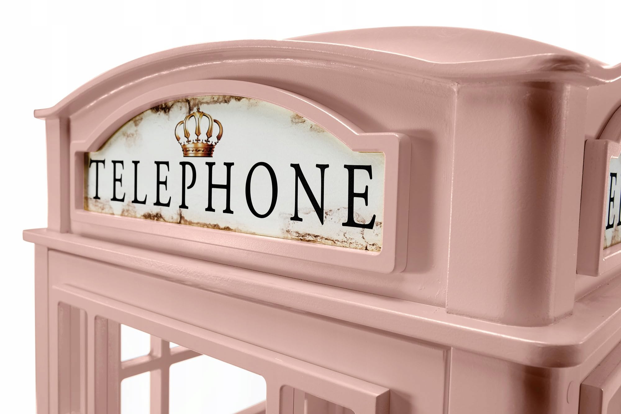 Plastiko | Una vetrina a forma di cabina telefonica inglese 116 x 150 x 207 | Forma originale | Per i bambini | Funzionale | Solido | Rosa