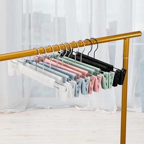 Miniatura 7 de Lamitocs Skirt HangersPants Hangers with Clips360  Swivel Hooks Space Saving Hangers for Pants Skirts Clothes Jeans 20Pack Pink