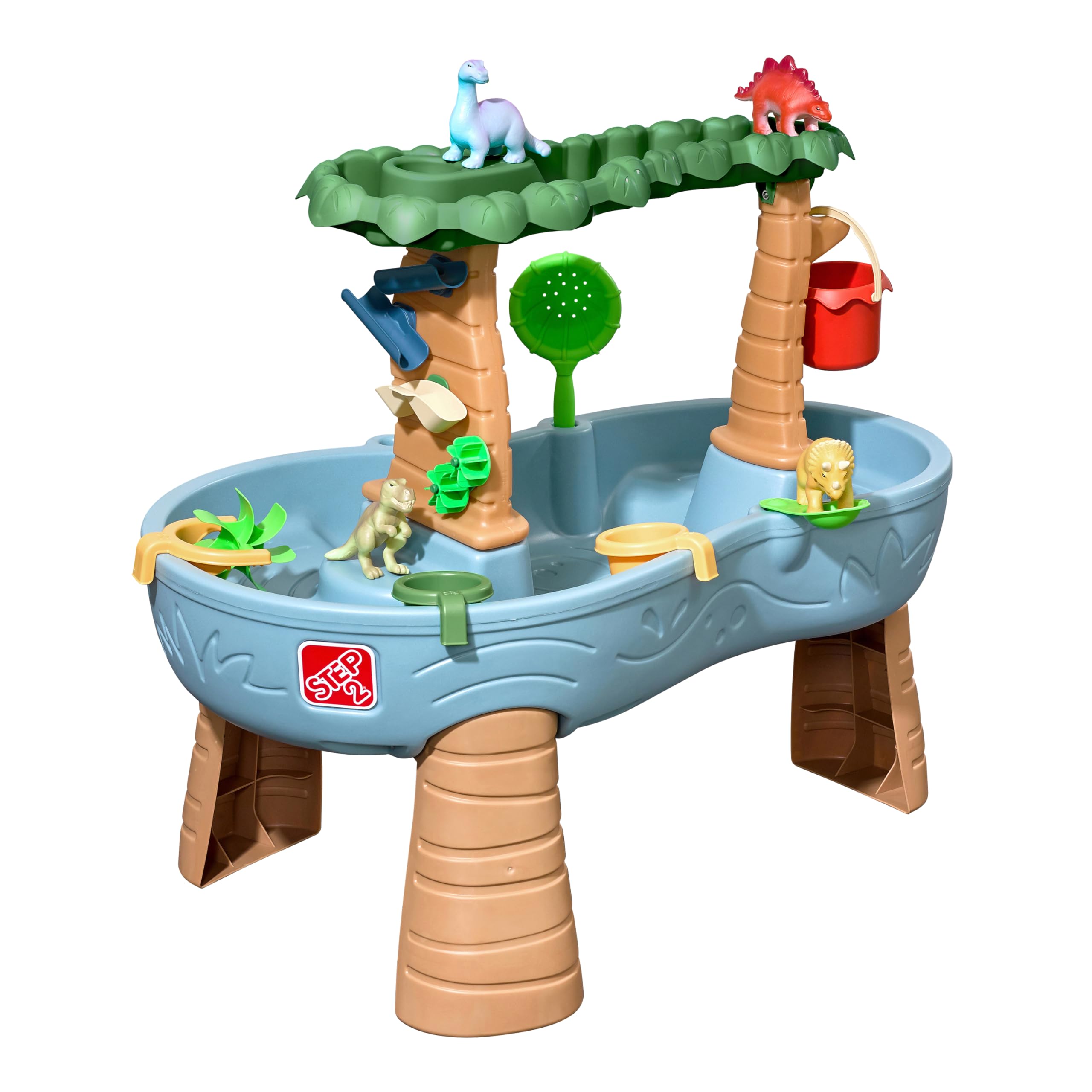 Step2 Dino Showers Wasserspieltisch | Großer Wassertisch mit 13-teiligem Zubehörset