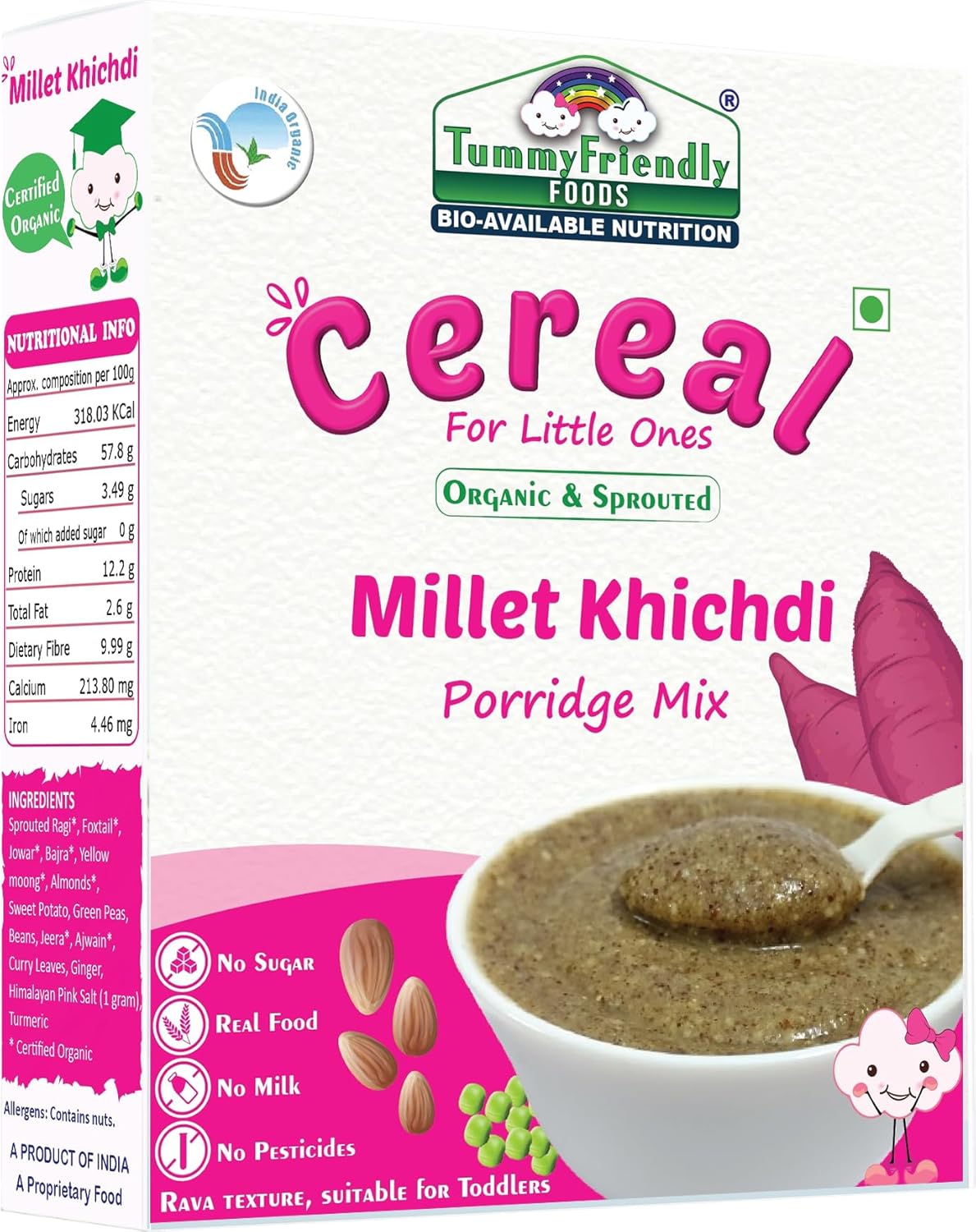 TummyFriendly Foods Organic Millet Khichdi Mix With Vegetables for Toddler | Millet Khichdi Mix For Baby 1 Year plus | Available in Trial Baby Packs too | Shelf-life 9 month | 200g
