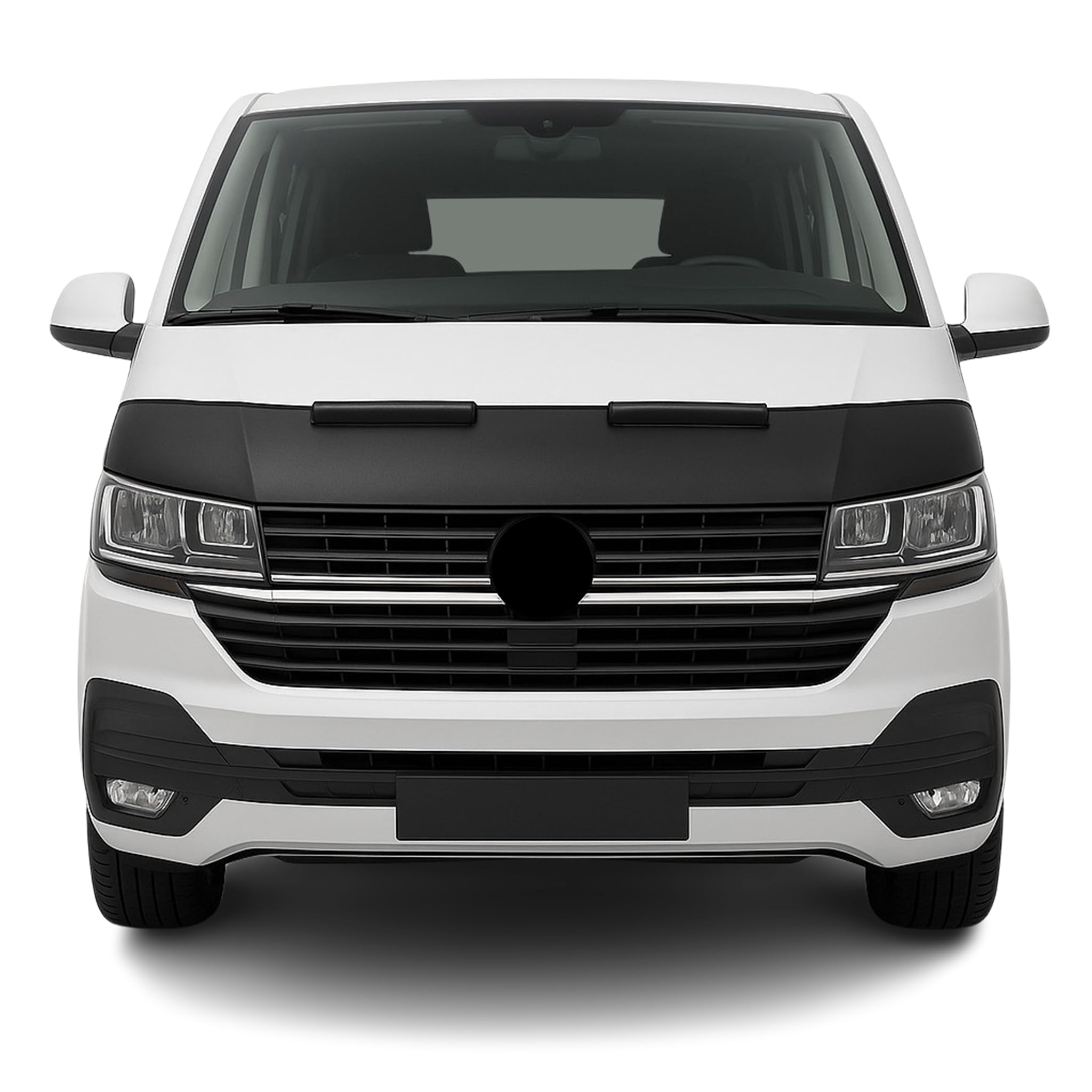 OMAC Haubenbra Steinschlagschutz Bonnet Bra kompatibel mit VW T6 T6.1 Transporter Schwarz Halb